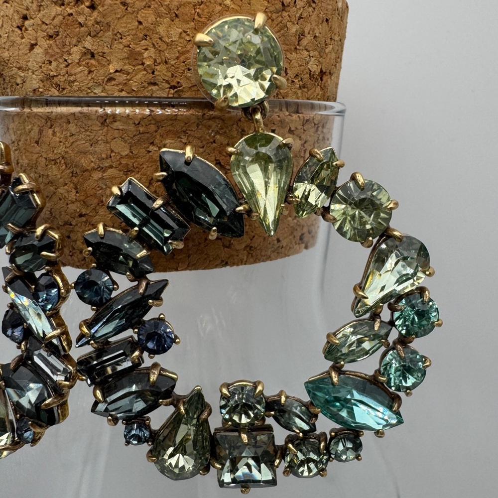 J Crew Mixed Crystal Circle Statement Earrings - … - image 4